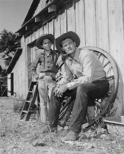 Chuck Connors on the set of The Rifleman