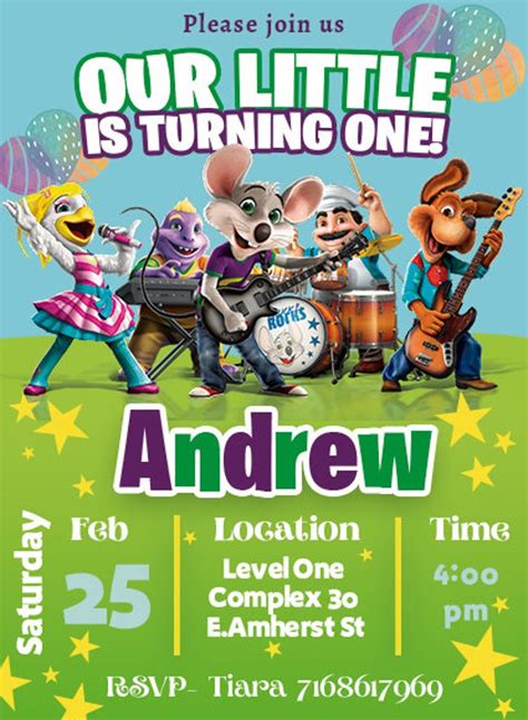 Chuck E. Cheese Birthday Party Printables