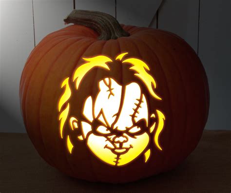 Chucky Pumpkin Carving Template