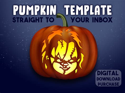 Chucky Pumpkin Stencil Printable Template