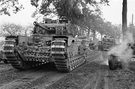 A Churchill tank in action during World War II