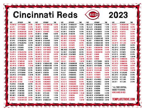 Cincinnati Reds 2023 Schedule Image 5