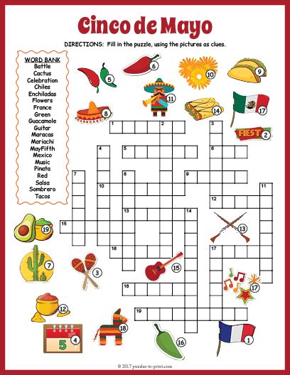 Cinco De Mayo Crossword Puzzle Ideas