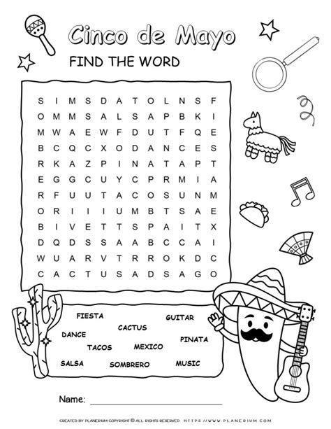 Cinco De Mayo Word Search Game