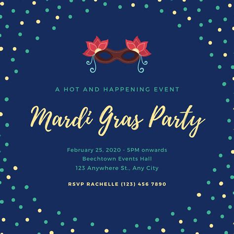 Classic Mardi Gras Invitation Templates