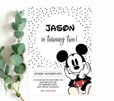 Classic Mickey Mouse Invitation