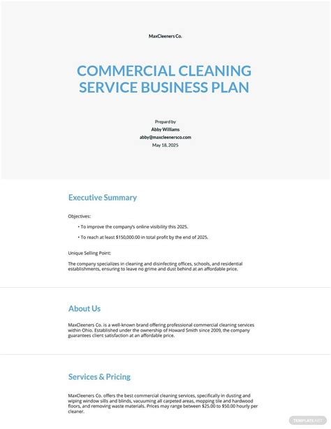 Cleaning Service Business Plan