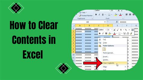 Clear Contents Button in Excel