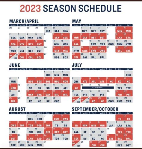 Cleveland Guardians 2023 Printable Schedule Image