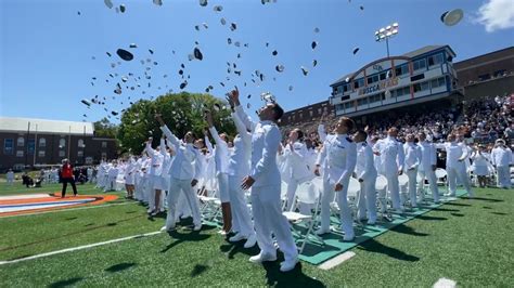 Coast Guard Academy graduates during a commencement ceremony