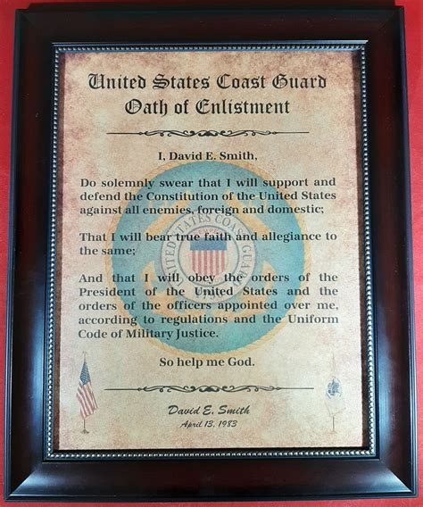 The United States Coast Guard Oath of Enlistment