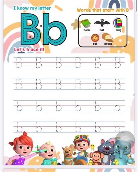 Cocomelon Alphabet Tracing Worksheet