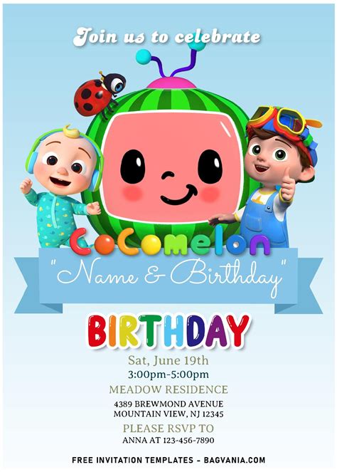 Cocomelon Birthday Invitation Templates Gallery 8