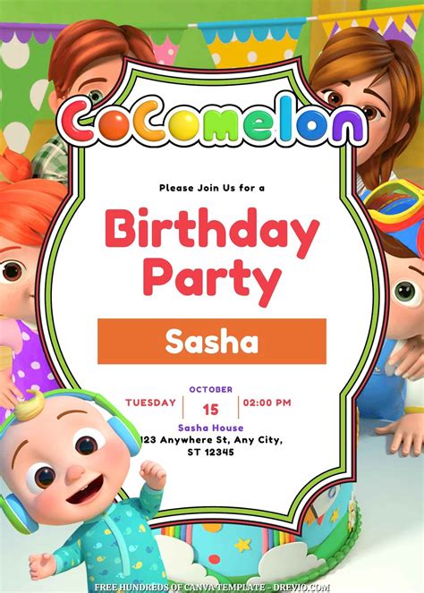 Cocomelon Birthday Invitation Templates Gallery 1