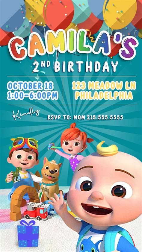 Cocomelon Birthday Invitation Templates Gallery 5