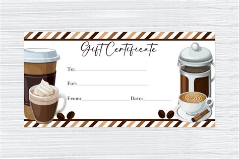 Free Downloadable Coffee Shop Gift Certificate Template