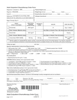 Colorectal Cancer Chemotherapy Order Template