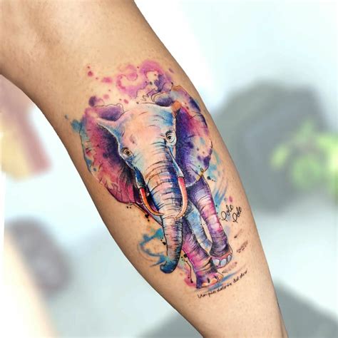 Colorful Elephant Tattoo Designs