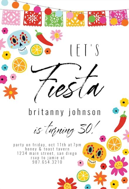 Colorful Fiesta Party Invitation Template