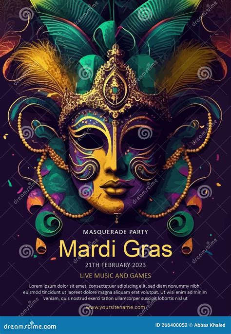 Colorful Mardi Gras Flyer