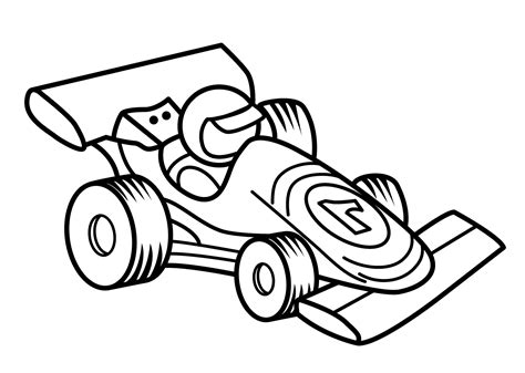 Colorful Race Car Coloring Page