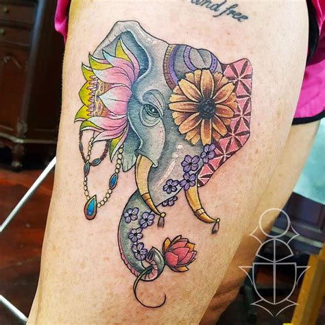 Colorful Tattoos Elephant