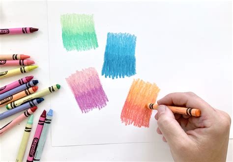 Coloring tips with crayons