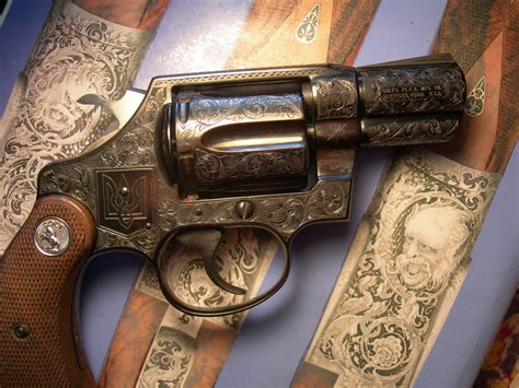 An engraved Colt Detective Special revolver