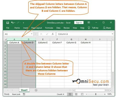 Examples of hiding columns in Excel VBA