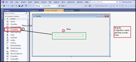 Combo box control properties example