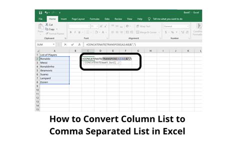 Comma Separated List Excel