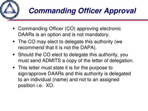 Commanding Officer Approval