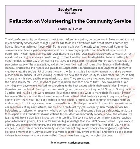 Community Reflections