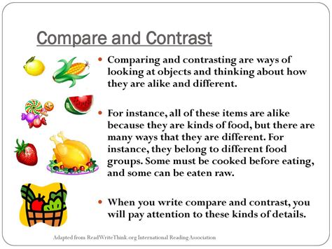 Comparing and Contrasting Ideas