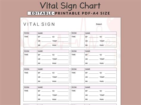 Comprehensive Vitals Sheet Printable