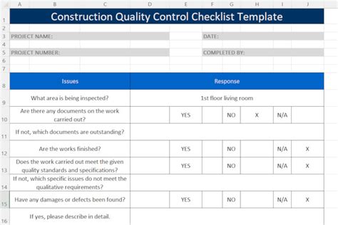 Construction Quality Control Template