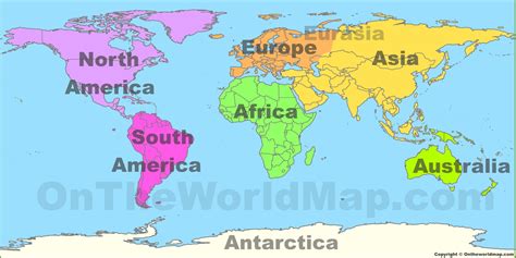 Continental boundaries map