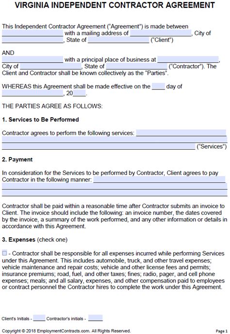 Contract Template Sample