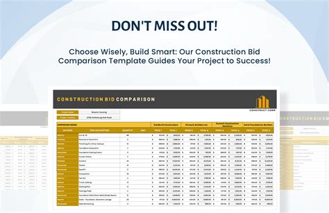 Contractor Bid Comparison Template