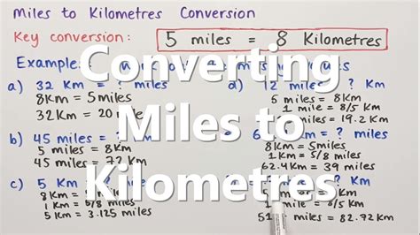 Conversion Examples Kilometers to Miles