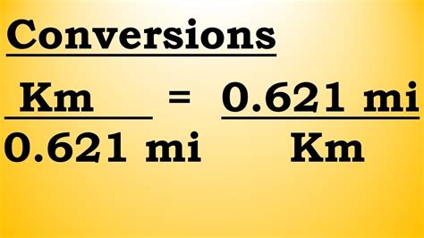 Conversion Rate Kilometers to Miles