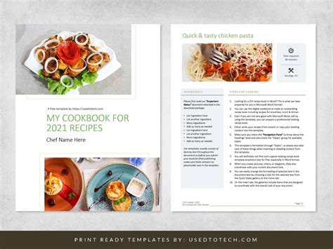 A screenshot of a cookbook template example 6