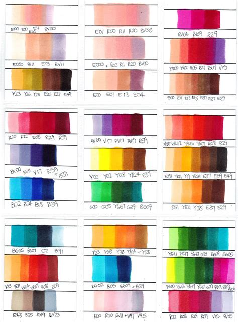 Copic Markers Color Combinations 1