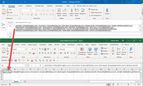 Copy Email Addresses from Excel to Outlook