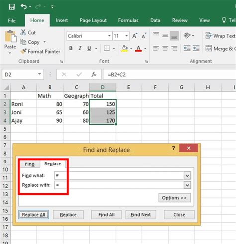 Copy Formula Option in Excel