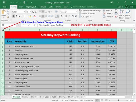 Copy and Paste in Excel