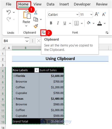 Copy Pivot Table Values With Formatting Example