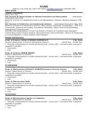 Cornell Dyson Resume Template