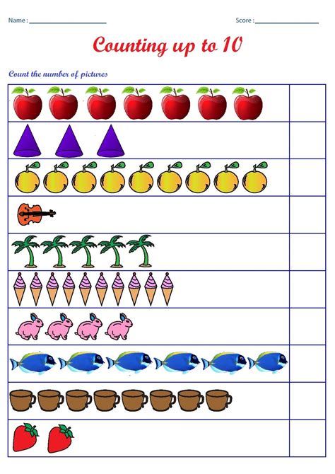 Counting Worksheets For Kids 1