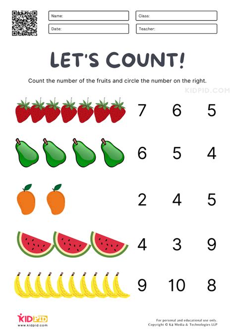 Counting Worksheets For Kids 4